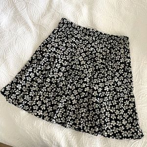 Brandy Melville Black & White Floral Skirt